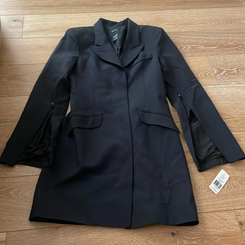 SMYTHE Zip Sleeve Coat Dress in Carbon